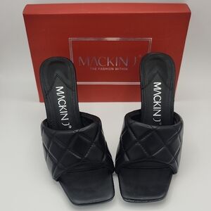Mackin J Black Quilted Women's Mules